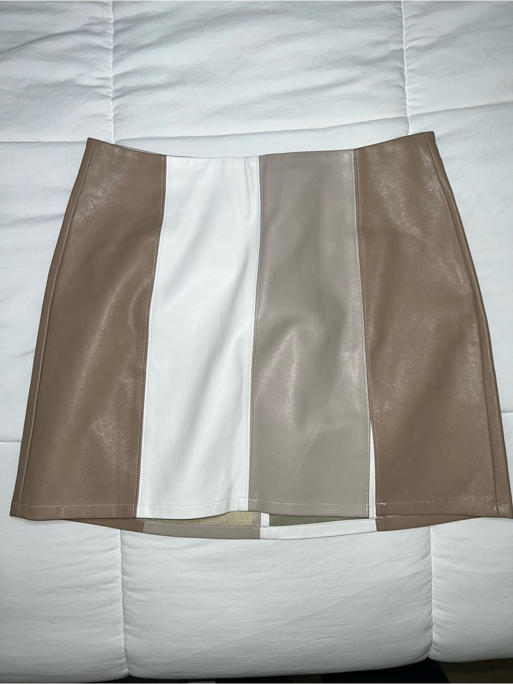 Pleather slit mini skirt